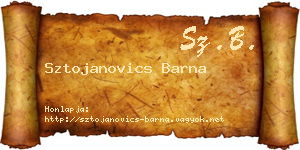 Sztojanovics Barna névjegykártya