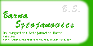 barna sztojanovics business card